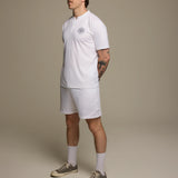 FLTC Mens Mandarin Collar Polo - White
