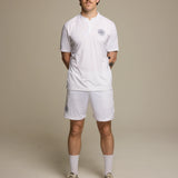 FLTC Mens Mandarin Collar Polo - White